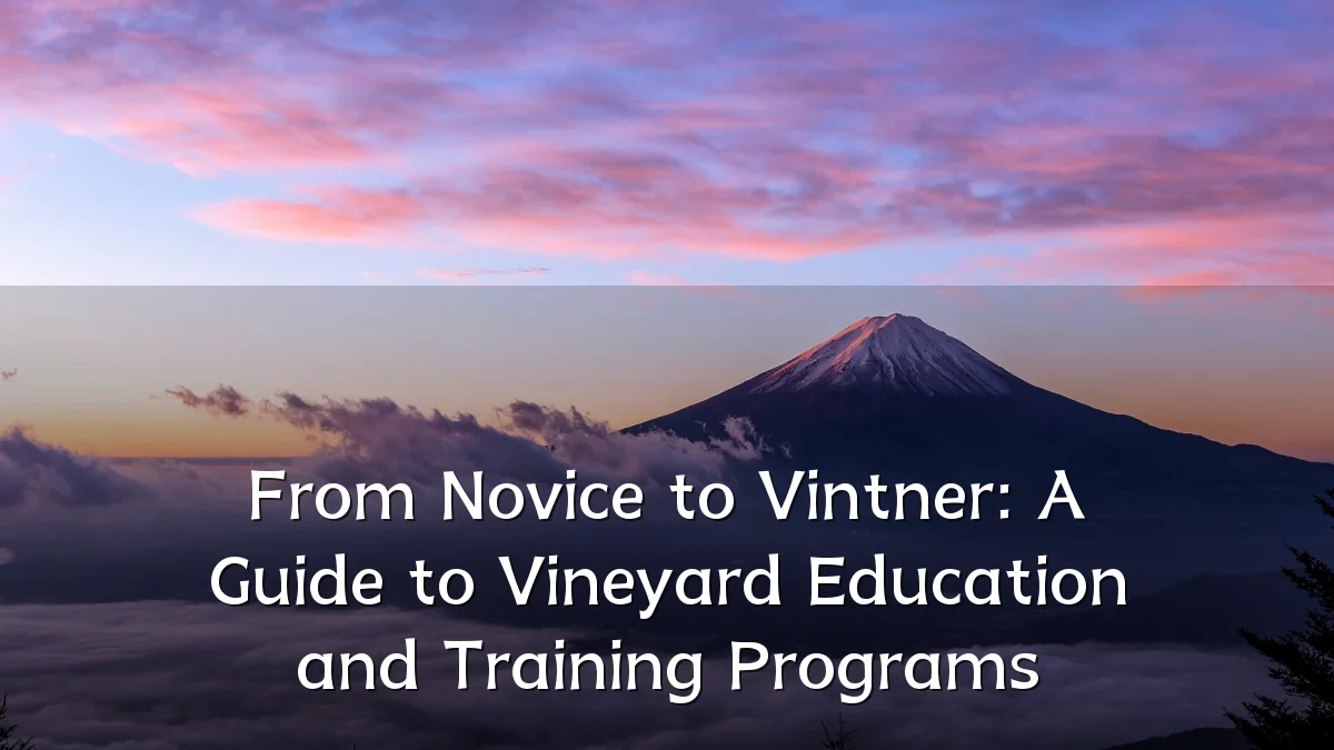 From Novice to Vintner: A Guide to Vineyard Education and Training Programs